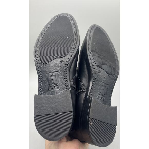 Emanuele Crasto Black Leather Motorcycle Combat Boots Made In Italy Size 39/8.5 - Picture 5 of 8